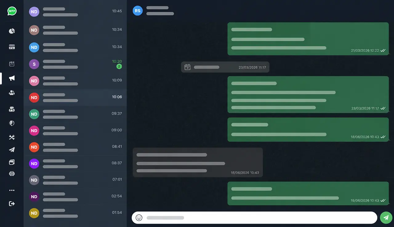 WhatsApp chat inbox voor winkelondersteuning